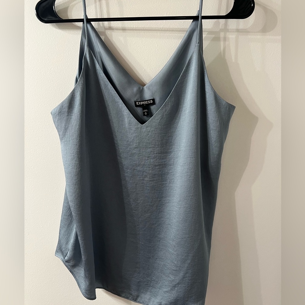 Express Silvery Blue Asymmetrical Sleeveless Camisole. Medium. 1 wear.